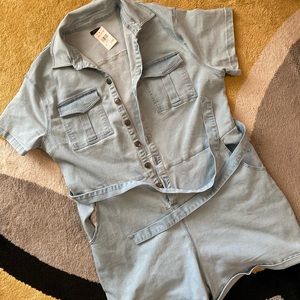 Light Wash Blue Jean Romper. Brand new with tag! 2x